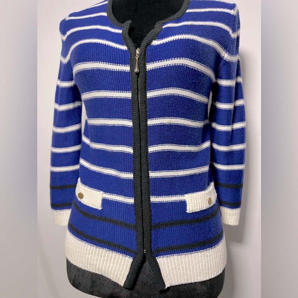 Cable & Gauge Women’s nautical front zip cardigan size Small